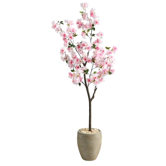 5.5ft. Cherry Blossom Tree in Sand Colored Planter